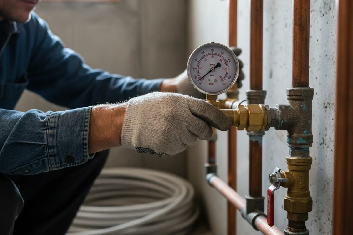 Pressure testing a repaired line during Water Line Repair in Birds Landing